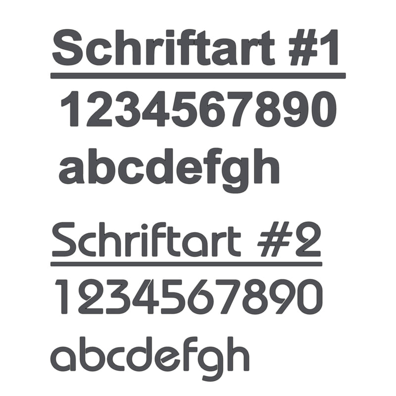Hausnummer modern Matt Anthrazit RAL7016 Zahlen Buchstaben 4mm, 15cm höhe