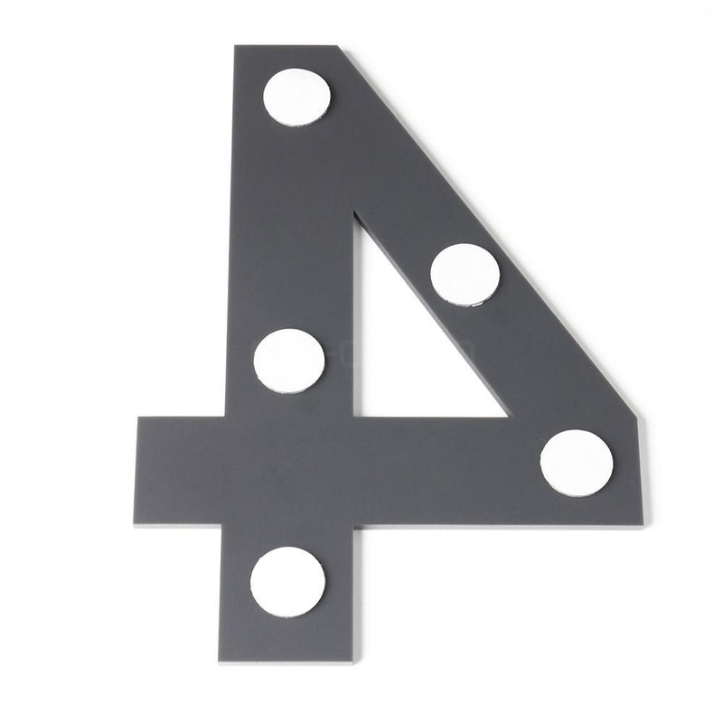 Hausnummer modern MATT Anthrazit RAL7016 Zahlen Buchstaben 4mm, 10cm höhe